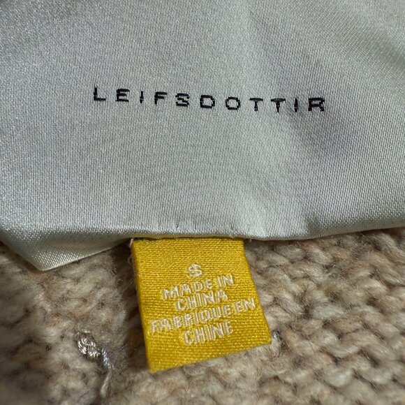 anthropologie leifsdottir Lisel Cardigan 90% wool chunky beige cardigan; Size S - Picture 3 of 9